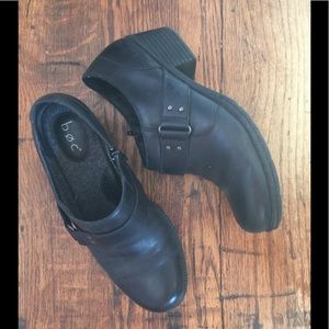 Black buckled booties